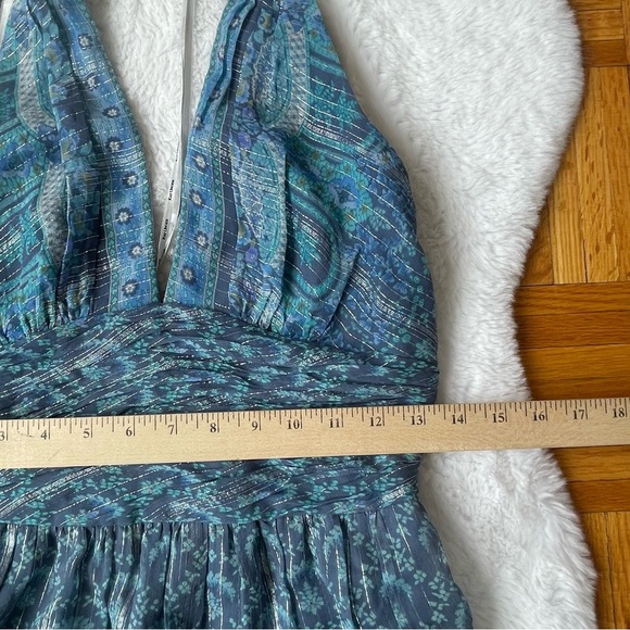 KAY UNGER Silk dress maxi blue halter size 4 - Picture 9 of 13